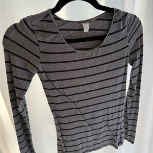 Gray Striped Women's Top